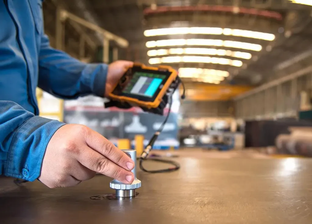 This as a loader cranes quality control step, explaining the inspection content (internal structure or thickness) and the nature of the inspection (pre-storage inspection standards).